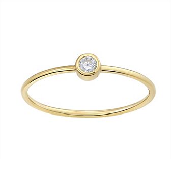 Taylor Grace 10k Gold Cubic Zirconia Bezel Ring