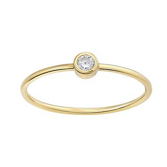 Taylor Grace 10k Gold Cubic Zirconia Bezel Ring