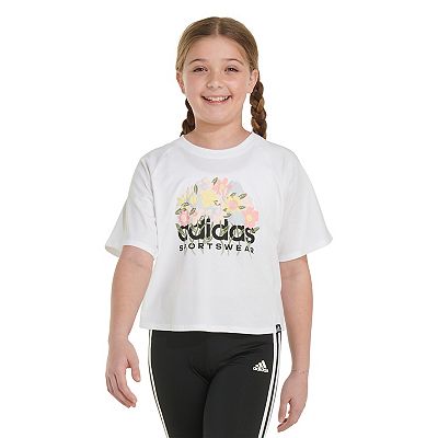 Girls 7 16 adidas Cropped Raglan Graphic Tee