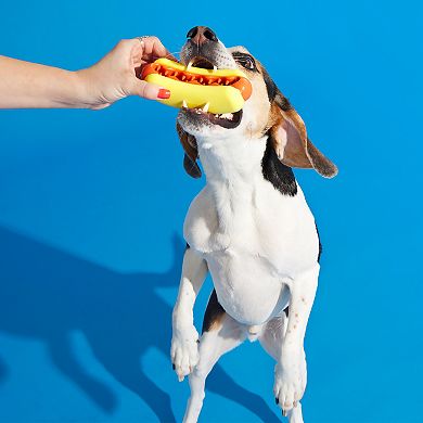 BARK Treat Meat Hot Dog Treat Dispenser Dog Toy