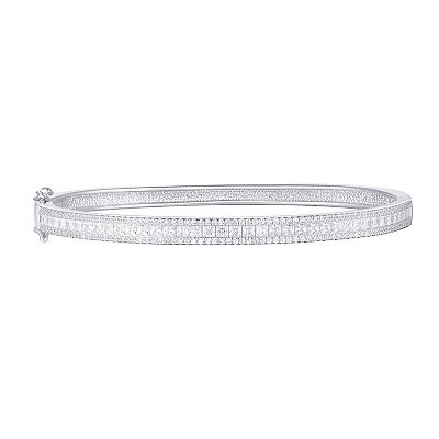 Sterling Silver Cubic Zirconia Bangle Bracelet
