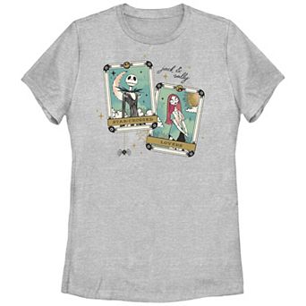 Disney's The Nightmare Before Christmas Jack Skellington And Sally Star Crossed Lovers Junior's Graphic Tee