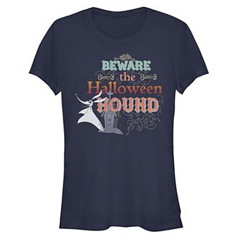 Disney's The Nightmare Before Christmas Beware The Halloween Hound Juniors' Graphic Fitted Tee