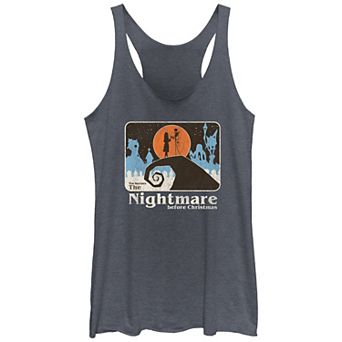 Disney's The Nightmare Before Christmas Jack Skellington And Sally Hill Scene Juniors' Racerback Tank Top