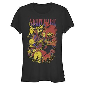 Disney's The Nightmare Before Christmas Characters Collage Juniors' Fitted Graphic Tee