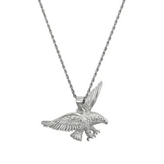 Argento Forte Men's Sterling Silver Polished Eagle Pendant Necklace