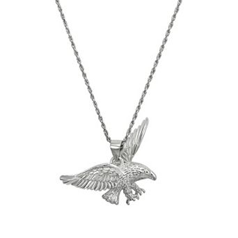 Argento Forte Men's Sterling Silver Polished Eagle Pendant Necklace