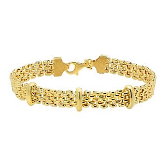 Argento Forte 14k Gold Over Sterling Silver Station Panther Link Clasp Bracelet
