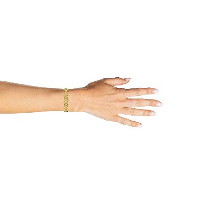 Argento Forte 14k Gold Over Sterling Silver Station Panther Link Clasp Bracelet
