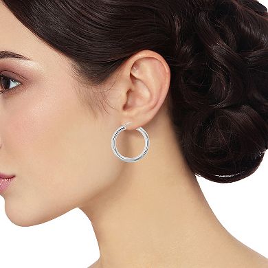 Argento Forte Sterling Silver Round Hoop Earrings
