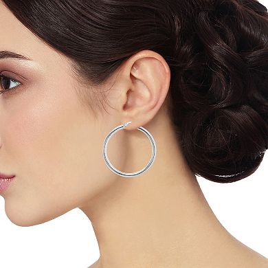 Argento Forte Sterling Silver Round Hoop Earrings