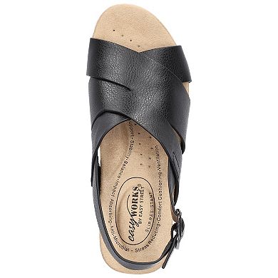 Easy Works by Easy Street Raffery Women's Slip-Resistant Slingback Wedge Sandals