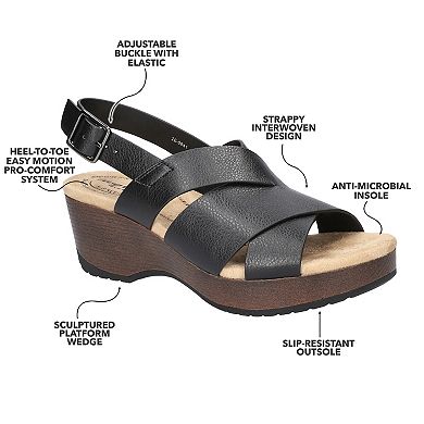 Easy Works by Easy Street Raffery Women's Slip-Resistant Slingback Wedge Sandals