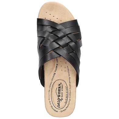 Easy Works by Easy Rosanna Women's Street Slip-Resistant Wedge Sandals