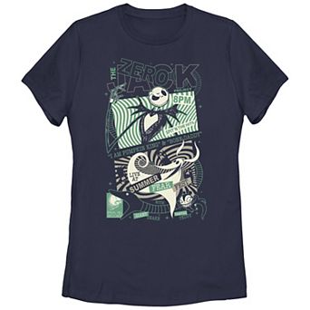 Disney's The Nightmare Before Christmas Jack Skellington And Zero Live At Summer Fear Juniors' Graphic Tee