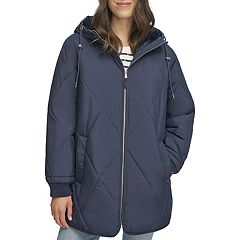  Nautica Women's 3/4 Heavyweight Mist Puffer Jacket, Black :  Clothing, Shoes & Jewelry