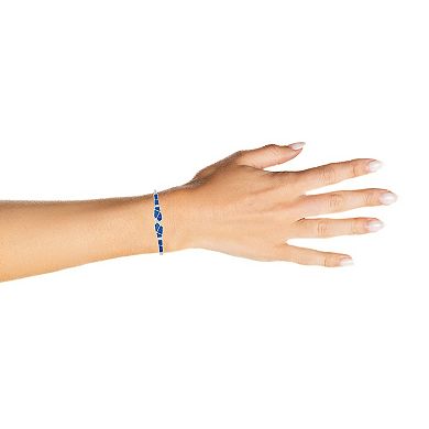 Argento Forte Sterling Silver Lab-Created Blue Opal & Cubic Zirconia Bangle Bracelet