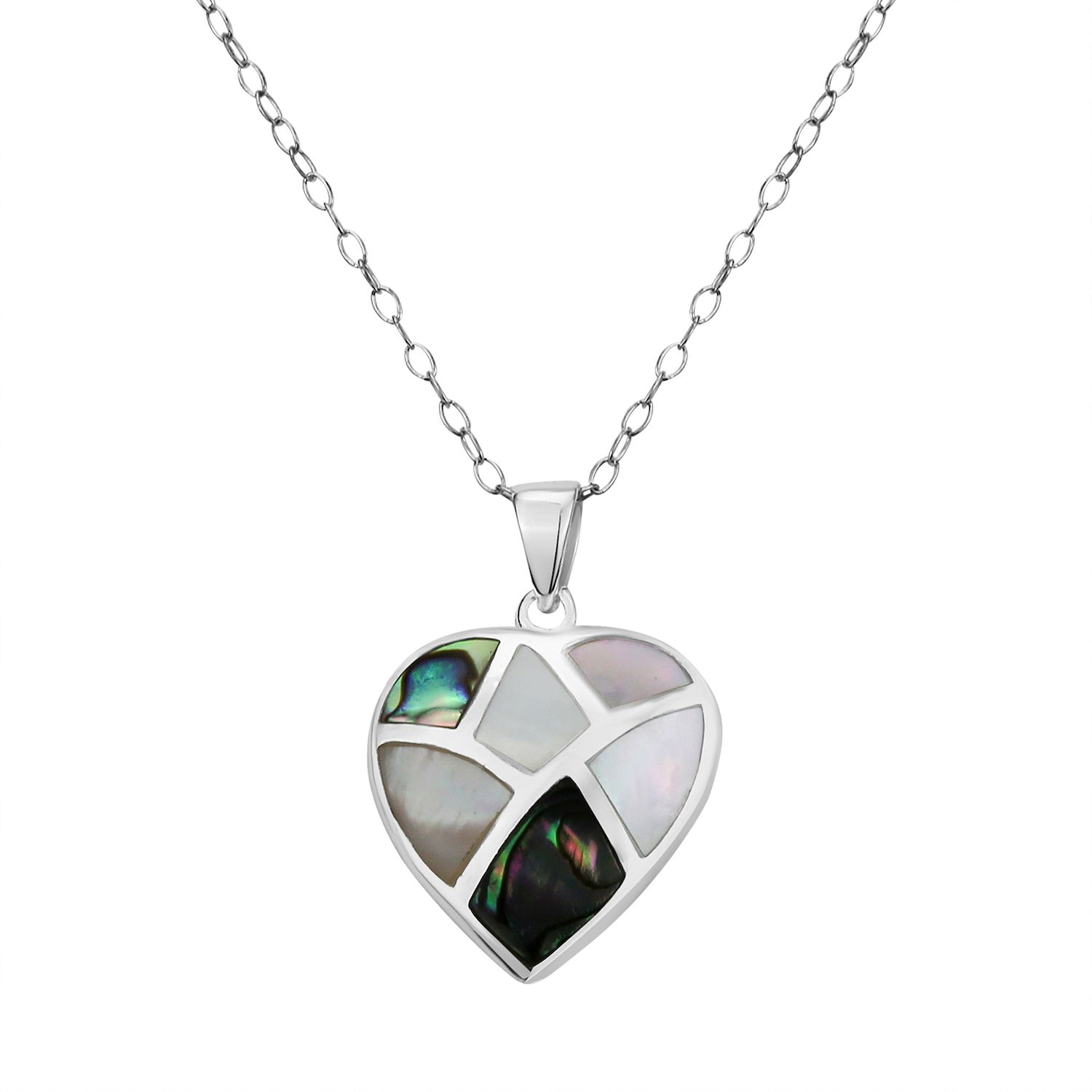 Collana con ciondolo in Abalone in argento 925 con cristalli bianchi gioielli in