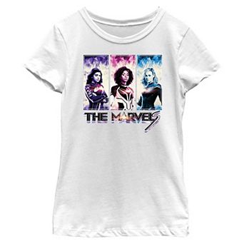 Girls The Marvels Banner Portraits Graphic Tee