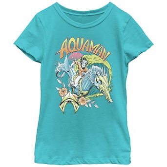 Girls Aquaman And The Lost Kingdom Riding Seahorse Graphic Tee