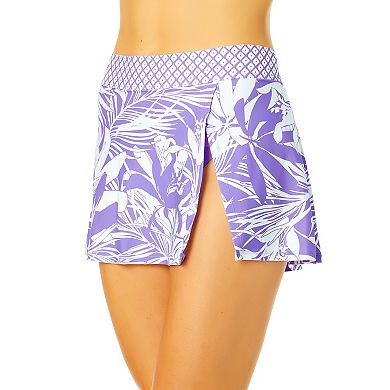 Women's Catalina Soft Band Waist Mid Rise Side Slit Skirt Swim Bottoms
