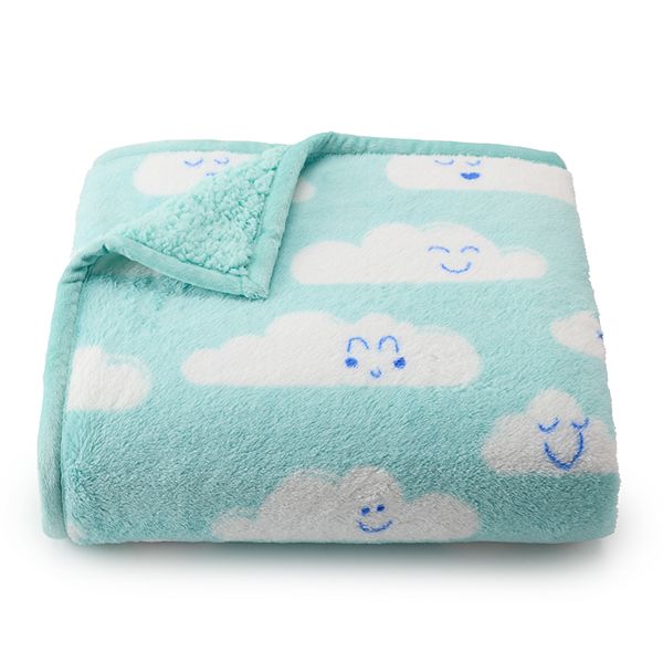 The Big One® Kids' Reversible Sherpa Throw Blanket - Happy Clouds