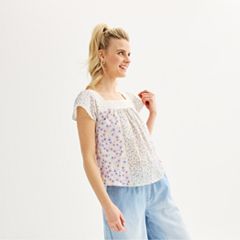 Juniors' SO® Flutter Sleeve Babydoll Top