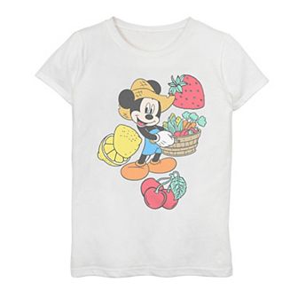 Girls Mickey Mouse Farmer Style Graphic Tee