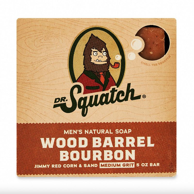 Dr. Squatch Wood Barrel Bourbon Natural Bar Soap for Men  5 oz