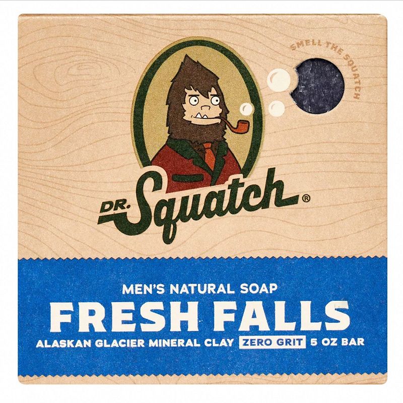 Dr. Squatch Fresh Falls Natural Bar Soap for Men Zero Grit Body Soap Gifts for Men  5 Oz