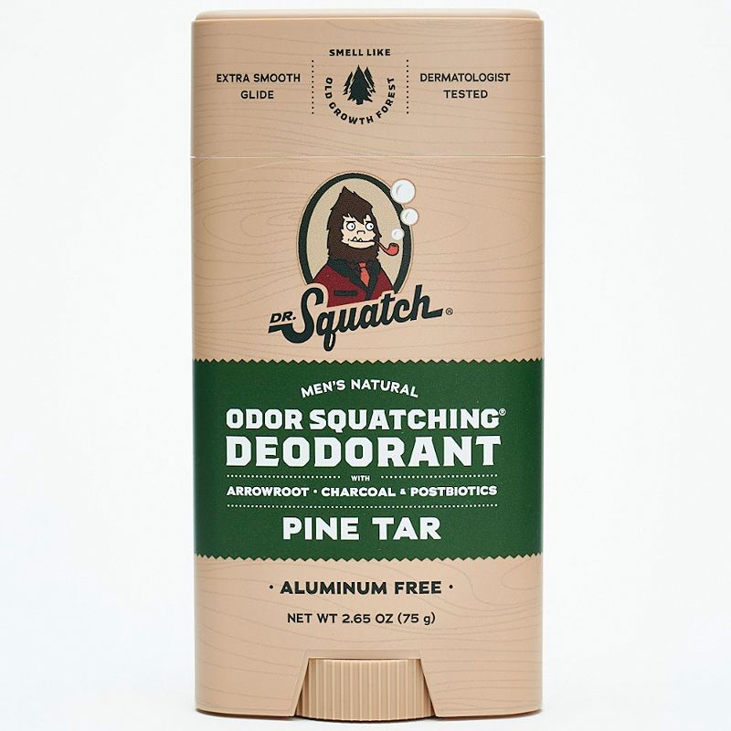 Dr. Squatch Pine Tar Natural Deodorant Aluminum Free Deodorant for Men  2.65 oz