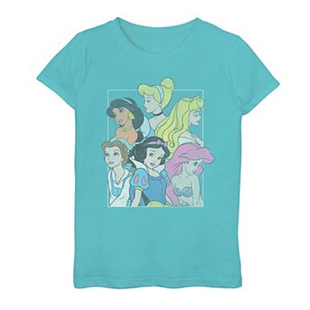 Girls Disney Princesses Profile Portraits Graphic Tee