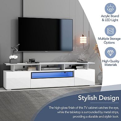 Merax Modern TV Stand with Push to Open Doors