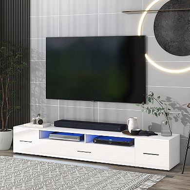 Merax Tv Stand With Color Changing Led Lights