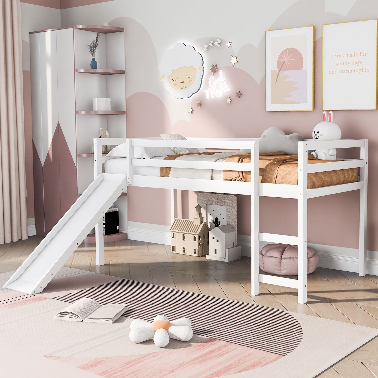 Merax Twin Loft Bed With Slide