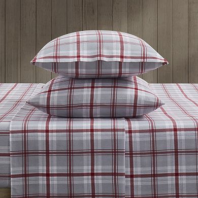 Bearpaw Peter Plaid Triple Brushed Cotton Flannel Sheet Set with Pillowcases