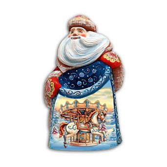 Carousel Horse Santa Wood Carved Masterpiece Figurine By G. Debrekht - Christmas Decor
