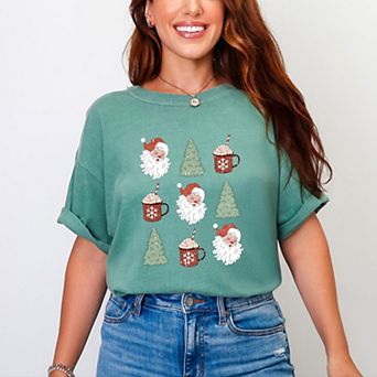 Simply Sage Market Tree and Mug Collage Garment Dyed Tee