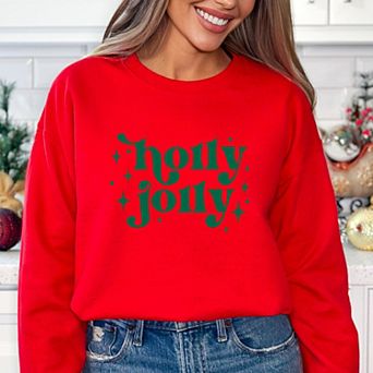 Simply Sage Market Whimsical Holly Jolly Sweatshirt