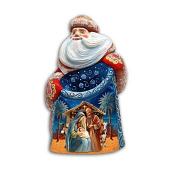 Born Under Bright Star Nativity Santa Wood Carved Masterpiece Figurine By G. Debrekht