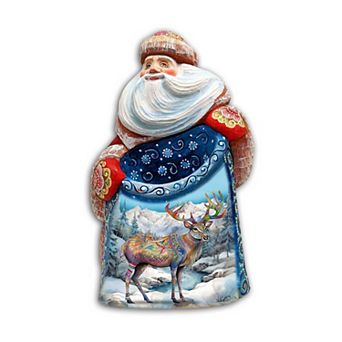 Magic Deer Santa Wood Carved Masterpiece Figurine By G. Debrekht - Christmas Decor