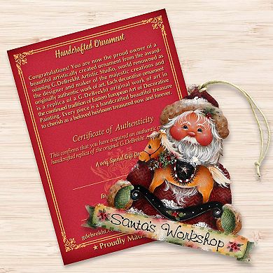 Santa's Workshop Wooden Christmas Ornaments by J. Mills-Price - Christmas Santa Snowman Decor