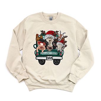 Merry Christmas Farm Truck Sweatshirt
