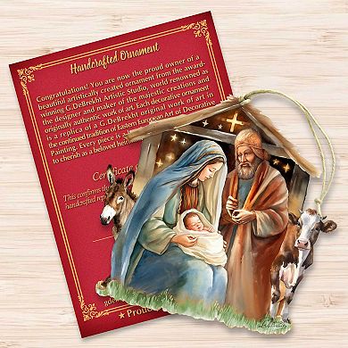 Born Under Bright Star Nativity Wooden Holiday Ornaments by G. DeBrekht - Nativity Holiday Decor