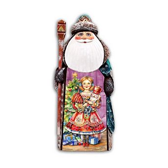 Clara With Nutcracker Santa Wood Carved Masterpiece Figurine By G. Debrekht - Christmas Decor