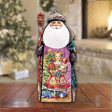 Clara With Nutcracker Santa Wood Carved Masterpiece Figurine By G. Debrekht - Christmas Decor