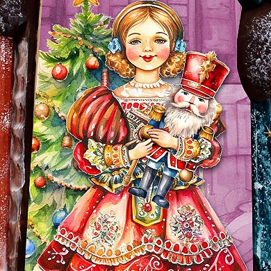 Clara With Nutcracker Santa Wood Carved Masterpiece Figurine By G. Debrekht - Christmas Decor