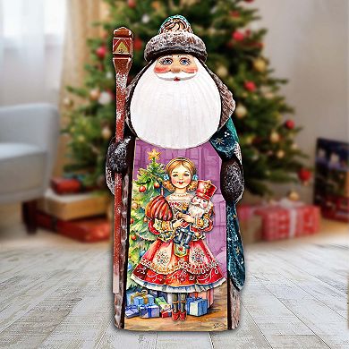 Clara With Nutcracker Santa Wood Carved Masterpiece Figurine By G. Debrekht - Christmas Decor