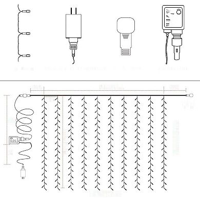 Twinkle Star 300 Led Window Curtain String Light