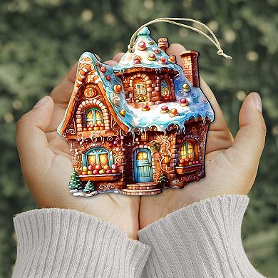 Gingerbread House Wooden Christmas Ornaments by G. Debrekht - Christmas Decor